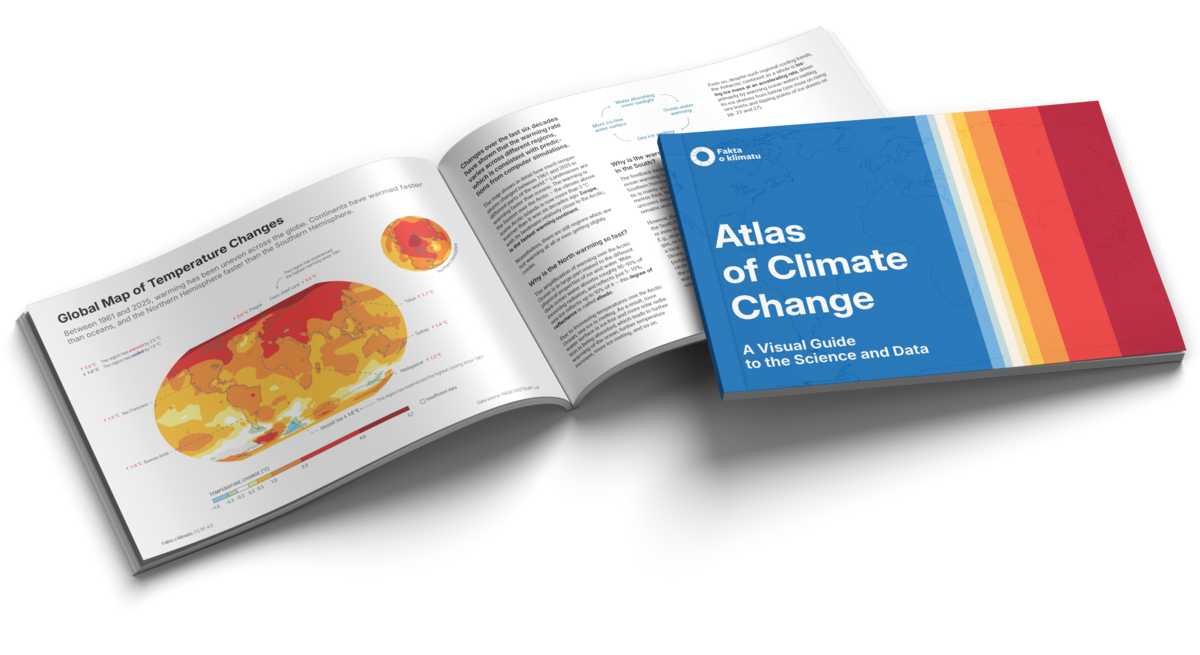 The Atlas of Climate Change: cover and an open spread